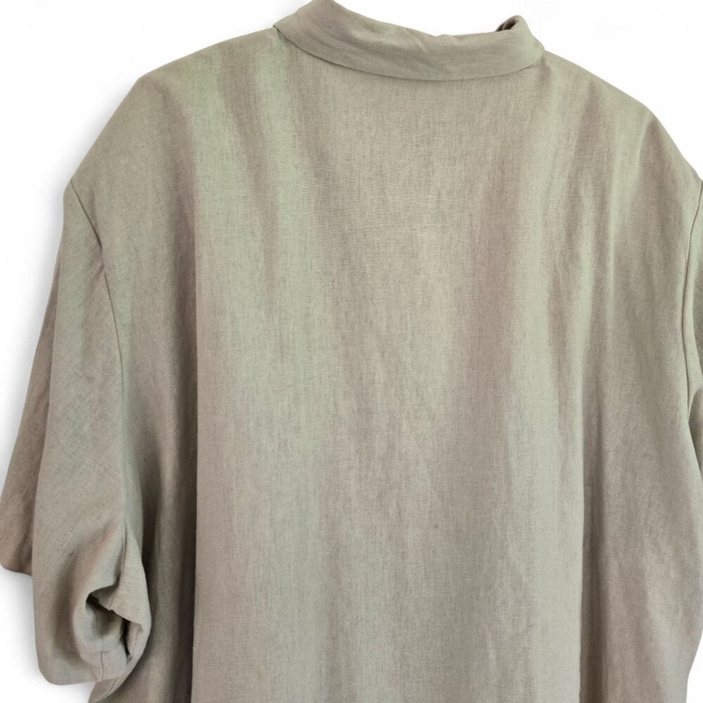 Anna Maxwell Womens Tan 2-Piece Twin Set Shirt & Tank Top Linen Blend 5X - Picture 15 of 16